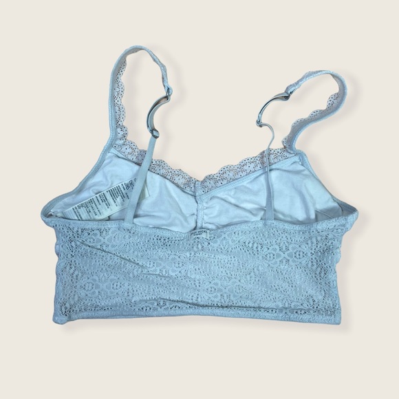 3/$30 ✨ Gilly Hicks Off-White Frilly Ruching Lace Unlined Bralette Size SMALL - Picture 3 of 6